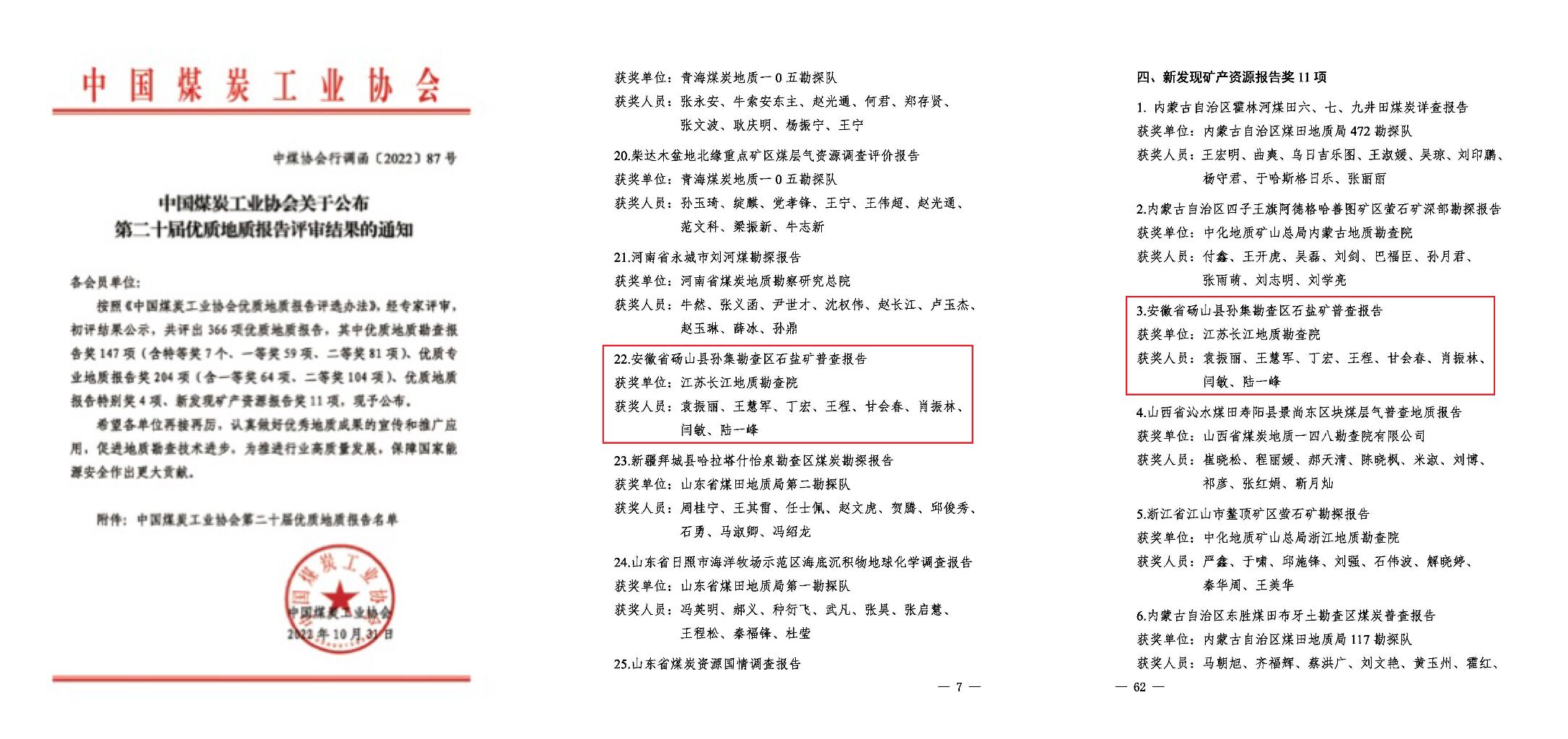 喜讯！勘探三队地质成果获中国煤炭工业协会优质地质报告奖和新资源发现奖.jpg